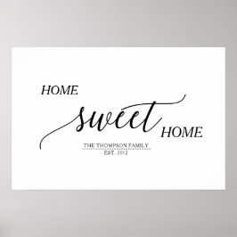 Thuis Sweet Thuis Familienaam Poster