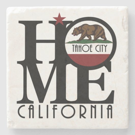 THUIS Tahoe City California Stenen Onderzetter (Voorkant)