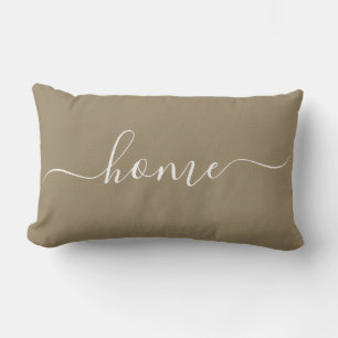 Thuis Tan Wit Citaat Chic Calligrafie Typografie Kussen