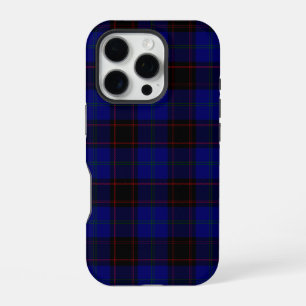 Thuis tartan blauw zwart geruit iPhone 16 pro hoesje