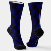 Thuis tartan blauw zwart geruit sokken (Gebogen)