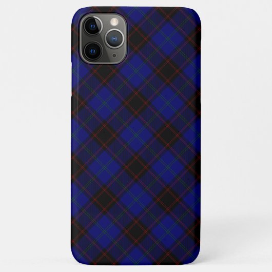 Thuis tartan blauwe zwarte vlecht Case-Mate iPhone case (Achterkant)