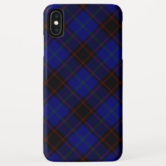 Thuis tartan blauwe zwarte vlecht Case-Mate iPhone case (Achterkant)