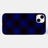 Thuis tartan blauwe zwarte vlecht Case-Mate iPhone case (Achterkant (horizontaal))