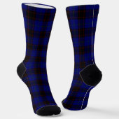 Thuis tartan blauwe zwarte vlecht sokken (Gebogen)