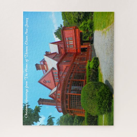 Thuis Thomas Edison kerstgroetings Legpuzzel (Verticaal)