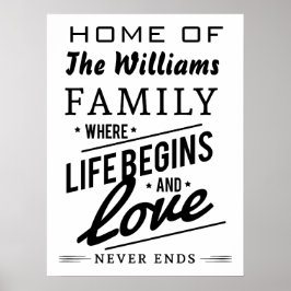 Thuis  Typografie van de Williams Familie Poster