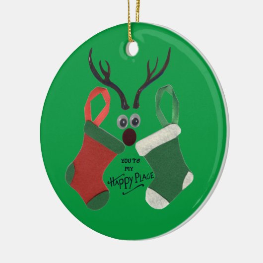 Thuis U bent mijn prettige plek voor Kerstmis Keramisch Ornament (Links)