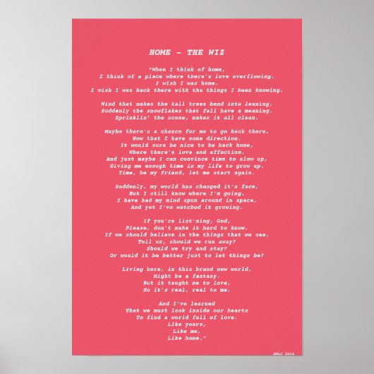 'THUIS' UIT HET POSTER WIZ LYRICS (Voorkant)