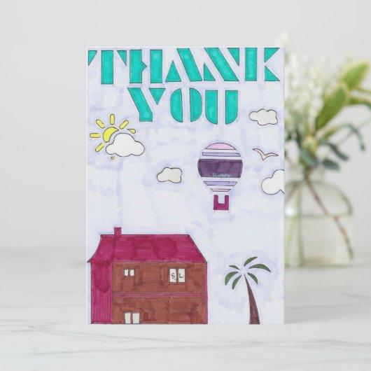 Thuis Uitzicht Bedankkaart (Staand voorkant)