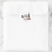 Thuis van Cozy met Kerstmis | Naam toevoegen Ronde Sticker (Tas)