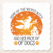 Thuis van de boze heks en haar roedel koele honden kartonnen onderzetters (Voorkant)