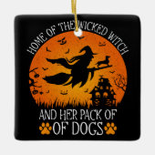 Thuis van de boze heks en haar roedel koele honden keramisch ornament (Voorkant)