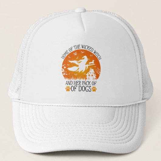 Thuis van de boze heks en haar roedel koele honden trucker pet (Voorkant)
