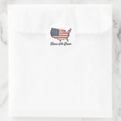 Thuis van de Dappere 4 juli Patriottisch Ronde Sticker (Tas)