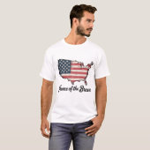 Thuis van de Dappere 4 juli Patriottisch T-shirt (Voorkant volledig)