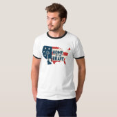 Thuis van de dapperen met de kunst van de vrijheid t-shirt (Voorkant volledig)