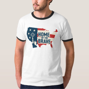 Thuis van de dapperen met de kunst van de vrijheid t-shirt