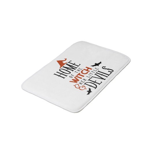 thuis van de heks en haar kleine duivels Halloween Badmat (Gekanteld)