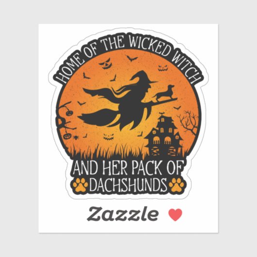 Thuis van de heks en haar pakje teckels cool sticker (Vel)