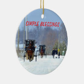 Thuis van de kerk op kerstdag keramisch ornament (Rechts)