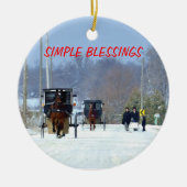 Thuis van de kerk op kerstdag keramisch ornament (Voorkant)