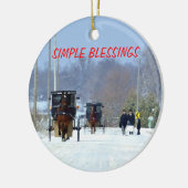 Thuis van de kerk op kerstdag keramisch ornament (Links)