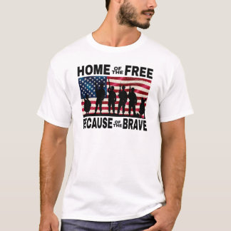 Thuis van de T-Shirt-soldaten van de vrije vlag T-shirt