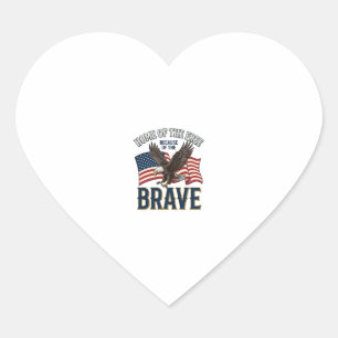 Thuis van de Vrije Dappere Adelaar Patriottisch Sh Hart Sticker