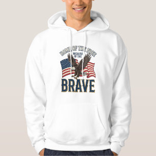 Thuis van de Vrije Dappere Adelaar Patriottisch Sh Hoodie