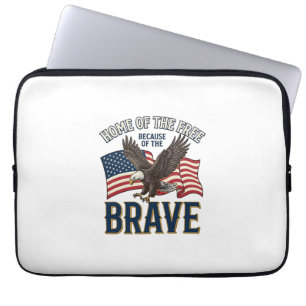 Thuis van de Vrije Dappere Adelaar Patriottisch Sh Laptop Sleeve