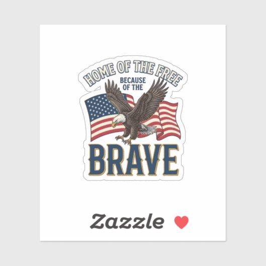 Thuis van de Vrije Dappere Adelaar Patriottisch Sh Sticker (Vel)