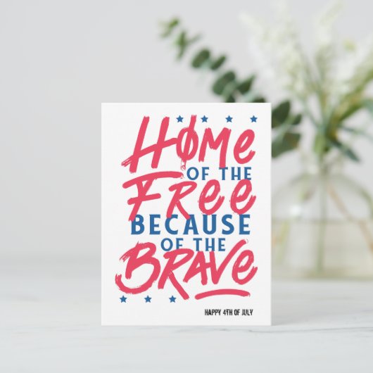 Thuis van de vrije mensen dankzij de dapperen briefkaart (Staand voorkant)