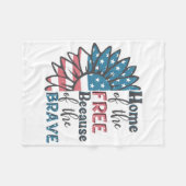 Thuis van de vrije mensen vanwege de dappere 4 jul fleece deken (Voorkant (Horizontaal))