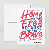 Thuis van de vrije mensen vanwege de dapperen briefkaart (Voorkant / Achterkant)