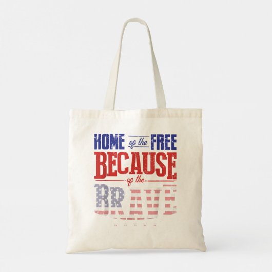 Thuis van de Vrije vanwege de Amerikaanse Brave Me Tote Bag (Achterkant)
