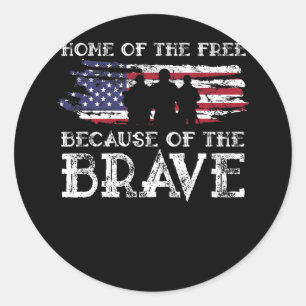 Thuis van de Vrije vanwege de Brave Militaire Ronde Sticker