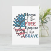 Thuis van de vrije vanwege de dappere 4 juli kaart (Staand voorkant)