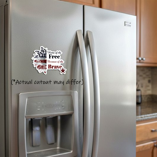 Thuis van de vrije vanwege de dappere, magneet fotobeeldje magneet