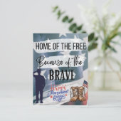 Thuis van de Vrijen, Dankzij de Dapperen! Square Briefkaart (Staand voorkant)