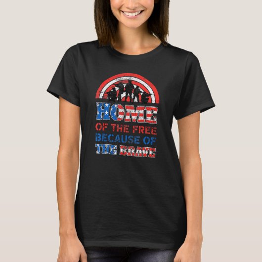 Thuis van de Vrijen vanwege de Dappere Amerikaanse T-shirt (Voorkant)