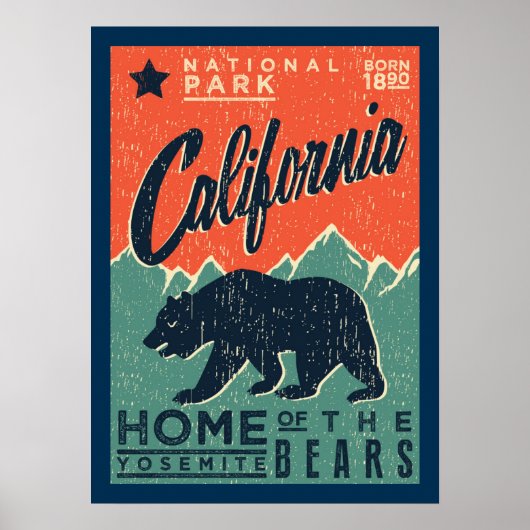 Thuis van de Yosemite-Beren | Californië Poster (Voorkant)