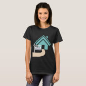 Thuis van een droombordontwerp met turkooishuis t-shirt (Voorkant volledig)