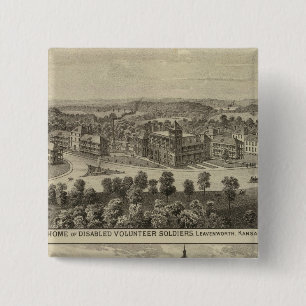 Thuis van gehandicapte vrijwilligers vierkante button 5,1 cm