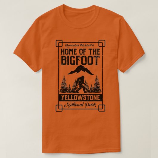 Thuis van het nationaal park Bigfoot Yellowstone G T-shirt (Design voorkant)