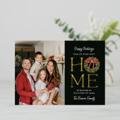 Thuis Verwelkoming FOIL Kerstkaart Verhuisbericht Folie Feestdagenkaart (Staand Voorkant)