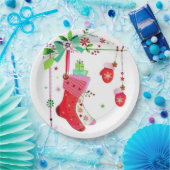 Thuis voor de Borden met kerstpapier voor Feestdag Papieren Bordje (Feest)