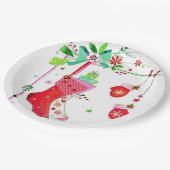 Thuis voor de Borden met kerstpapier voor Feestdag Papieren Bordje (Gekanteld)