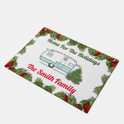 Thuis voor de deuren van de Feestdagen Deurmat (Schuin)