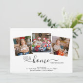 Thuis voor de Feestdagen 3 Foto Red Pset Moving Aankondiging (Staand voorkant)